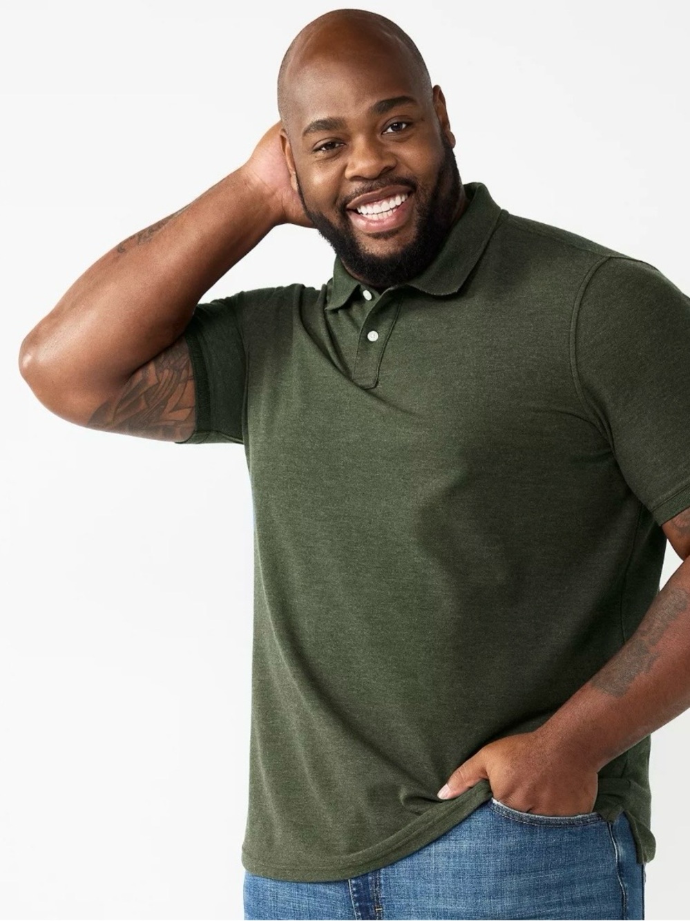 SONOMA Men's Olive Green Short Sleeve Polo AND Light Green Short Sleeve Tee
